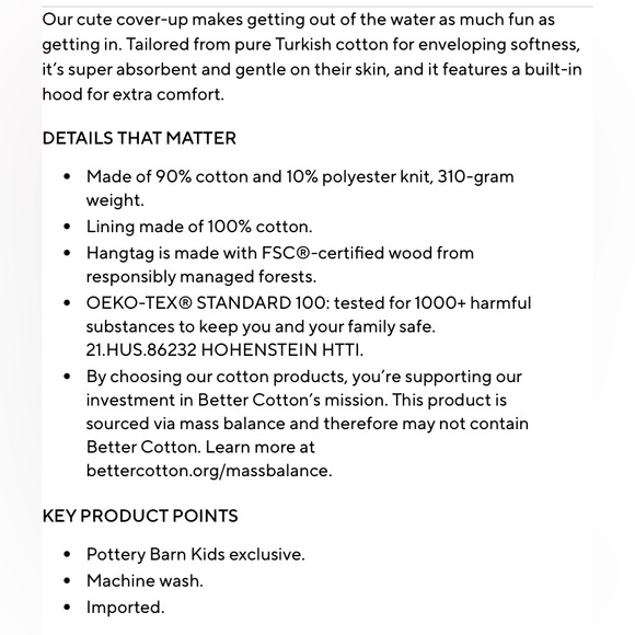 Pottery Barn Kids Fish Nursery Beach Swim Cover Up 6-12 Months - Picture 5 of 14